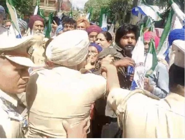 ਜਲੰਧਰ ਵਿੱਚ ਕਿਸਾਨਾਂ ਤੇ ਪੁਲਿਸ ਵਿਚਾਲੇ ਝੜਪ