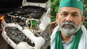 Rakesh Tikait Car Accident