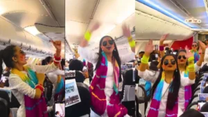 SpiceJet Airline Flight Holi Celebration