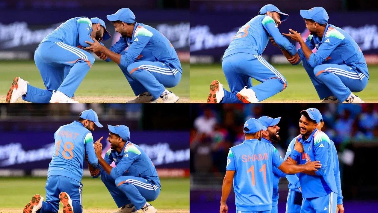 IND vs NZ: ਵਿਰਾਟ ਕੋਹਲੀ ਨੇ ਮੈਦਾਨ ‘ਚ ਛੂਹੇ ਅਕਸ਼ਰ ਪਟੇਲ ਦੇ ਪੈਰ, ਸੋਸ਼ਲ ਮੀਡੀਆ ‘ਤੇ ਖੂਬ ਵਾਇਰਲ ਹੋ ਰਿਹਾ ਵੀਡੀਓ, ਦੇਖੋ