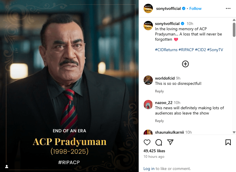ACP Pradyuman Death News ; ਸ਼ਿਵਾਜੀ ਸਾਤਮ 27 ਸਾਲਾਂ ਬਾਅਦ ਸੀਆਈਡੀ ਤੋਂ ਕੀ ਬਾਹਰ
