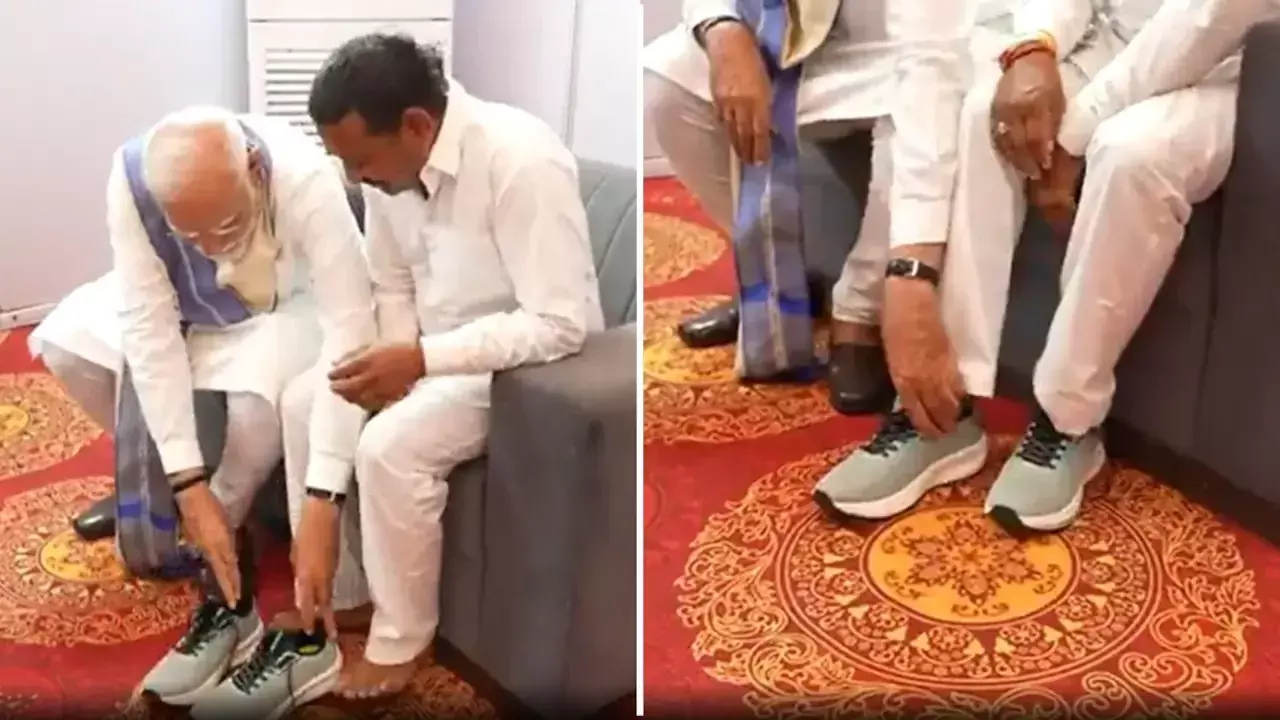 ਹਰਿਆਣਾ ਦੇ ਰਾਮਪਾਲ ਕਸ਼ਯਪ ਨੇ 14 ਸਾਲਾਂ ਤੋਂ ਪੈਰਾਂ ‘ਚ ਨਹੀਂ ਪਾਈਆਂ ਜੁੱਤੀਆਂ, ਖਾਧੀ ਸੀ ਅਜਿਹੀ ਸਹੁੰ ਕੀ ਪੀਐਮ ਮੋਦੀ ਨੇ ਖੁਦ ਪਹਿਨਾਈ ਜੁੱਤੀ, ਵੇਖੋ ਵੀਡੀਓ