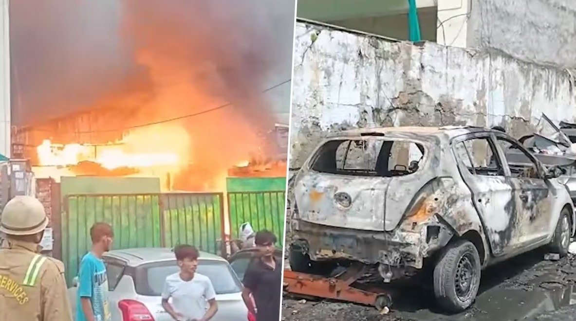 ਨੋਇਡਾ ‘ਚ ਸ਼ਾਰਟ ਸਰਕਟ ਕਾਰਨ ਕਾਰ ਗੈਰਾਜ ਵਿੱਚ ਲੱਗੀ ਭਿਆਨਕ ਅੱਗ, ਦਰਜਨਾਂ ਵਾਹਨ ਸੜ ਕੇ ਸੁਆਹ