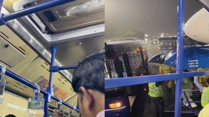 Nagpur airport ‘ਤੇ ਮੀਂਹ ਵਿੱਚ ਭਿੱਜੇ ਯਾਤਰੀ, ਬੱਸ ਵਿੱਚ ਵੀ ਟਪਕਦਾ ਰਿਹਾ ਪਾਣੀ, ਵੀਡੀਓ ਵਾਇਰਲ