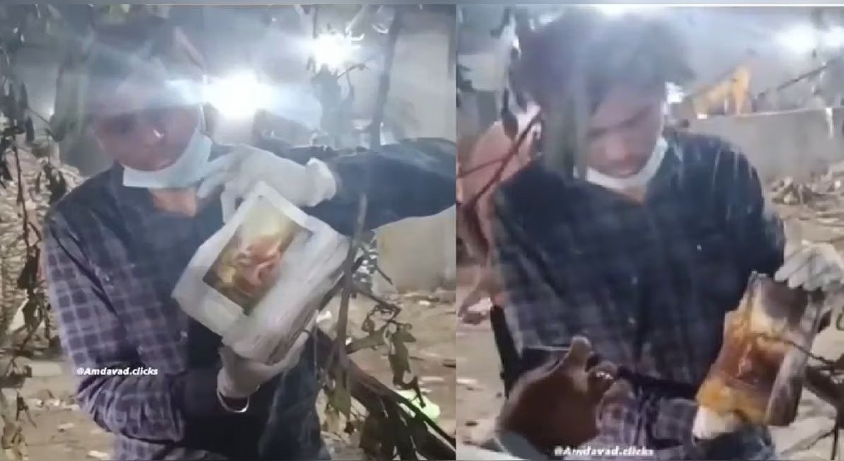 एयर इंडिया के विमान हादसे में जहां उड़े लोगों के चीथड़ें, वहां सही सलामत मिली भगवत गीता, देखें Video