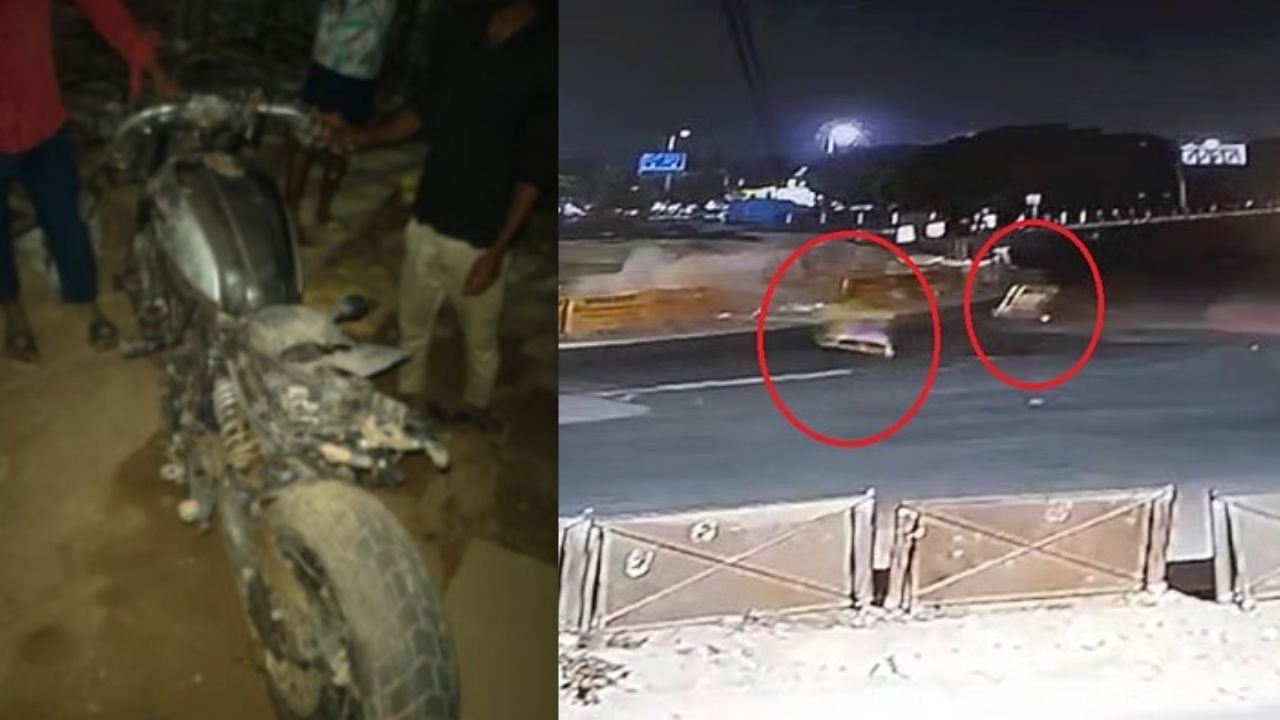 जानलेवा हाई स्पीड बाइक, बैरिकेड तोड़कर अंडरपास में गिरी लग्जरी बाइक, लड़का-लड़की की मौत, CCTV में कैद हुआ हादसा