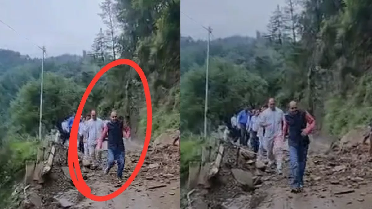 Landslide in Dharwar Thach: ਸਾਬਕਾ ਮੁੱਖ ਮੰਤਰੀ ਜੈਰਾਮ ਠਾਕੁਰ ਦੇ ਮੰਡੀ ਦੌਰੇ ਦੌਰਾਨ ਅਚਾਨਕ ਜ਼ਮੀਨ ਖਿਸਕੀ; ਇਸ ਤਰ੍ਹਾਂ ਬਚਾਈ ਜਾਨ