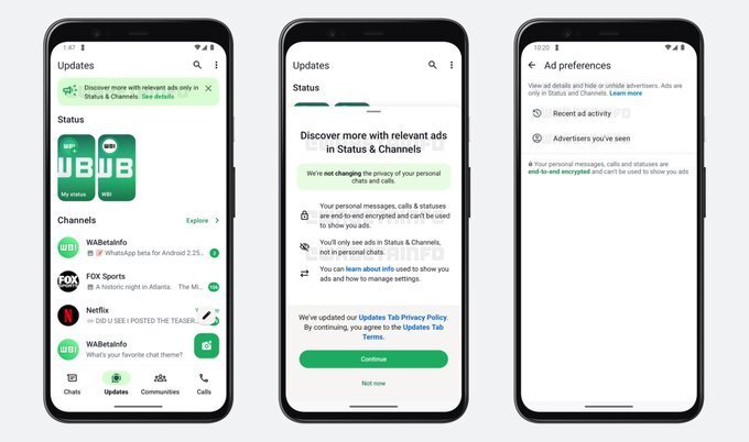 WhatsApp ਦੇ ਨਵੇਂ ਬੀਟਾ ਅਪਡੇਟ ਵਿੱਚ ਵੱਡਾ ਬਦਲਾਅ! ਸਟੇਟਸ ਵਿੱਚ ਦਿਖਾਈ ਦੇਣਗੇ ਇਸ਼ਤਿਹਾਰ, ਚੈਨਲਾਂ ਦਾ ਪ੍ਰਚਾਰ ਕੀਤਾ ਜਾਵੇਗਾ, ਜਾਣੋ ਪੂਰਾ ਅਪਡੇਟ