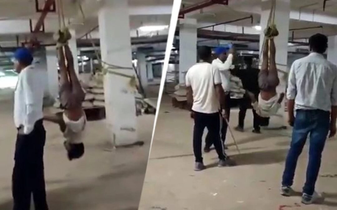 गुरुग्राम में मजदूर को उलटा लटका कर बर्बरता, वीडियो वायरल होने के बाद 4 अरेस्ट, पुलिस कर रही मामले की जांच