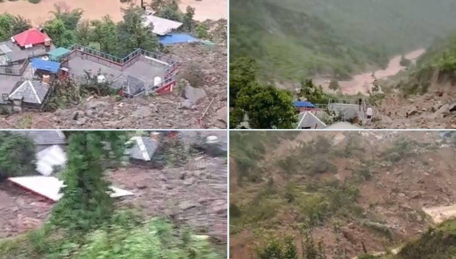 हिमाचल में तबाही की तस्वीरें, निर्माणाधीन टनल गिरी, टनल के बीच फंसे करीब 300 पर्यटक, करसोग-गोहर में फटा बादल