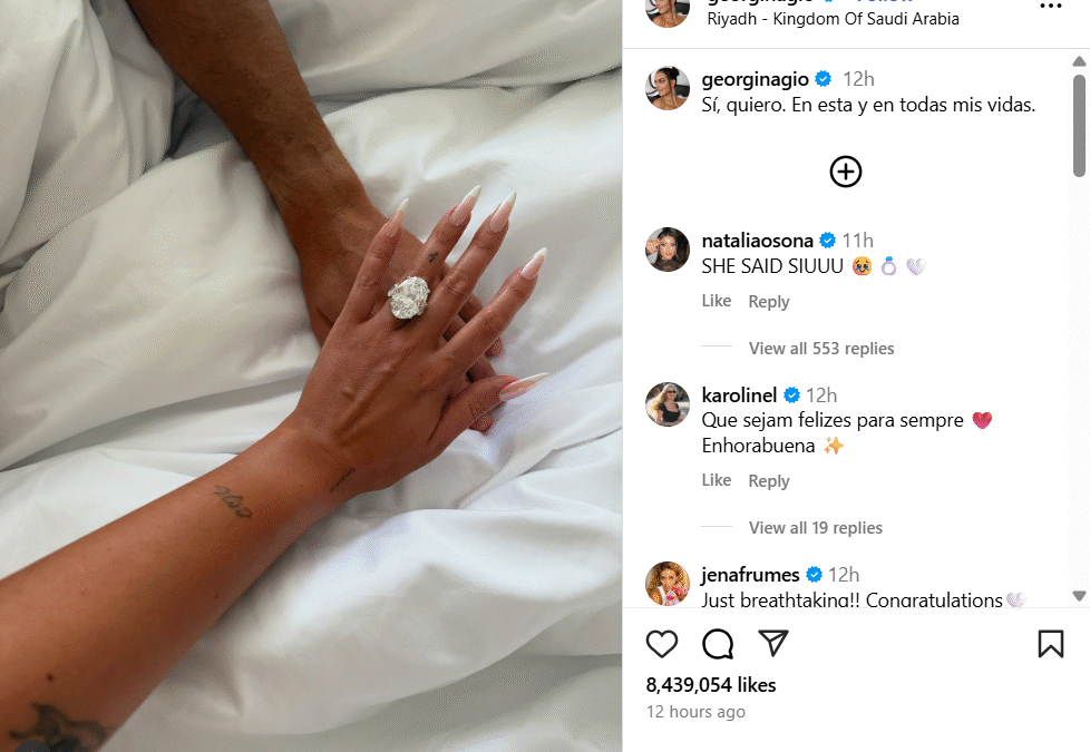 फुटबॉलर Cristiano Ronaldo और Georgina Rodriguez की इंगेजमेंट, पहनाई 25 करोड़ की इंगेजमेंट रिंग
