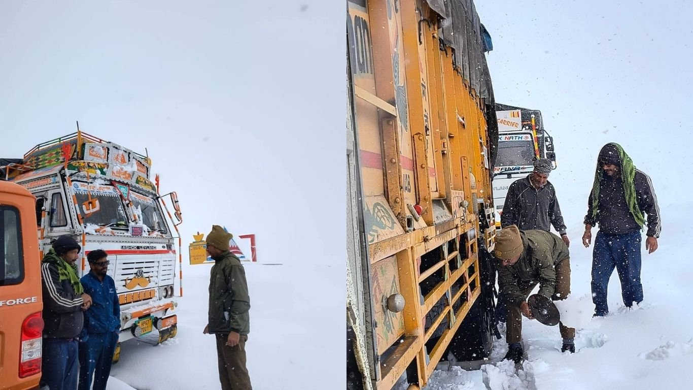 ਲਾਹੌਲ ਵਿੱਚ ਤੀਸਰੇ ਦਿਨ ਵੀ ਬਰਫਬਾਰੀ ਜਾਰੀ, ਬਾਰਾਲਾਚਾ ਦਰਾਂ ‘ਤੇ ਵੱਡੀਆਂ ਗੱਡੀਆਂ ਦੀ ਆਵਾਜਾਈ ਵਿੱਚ ਰੁਕਾਵਟ