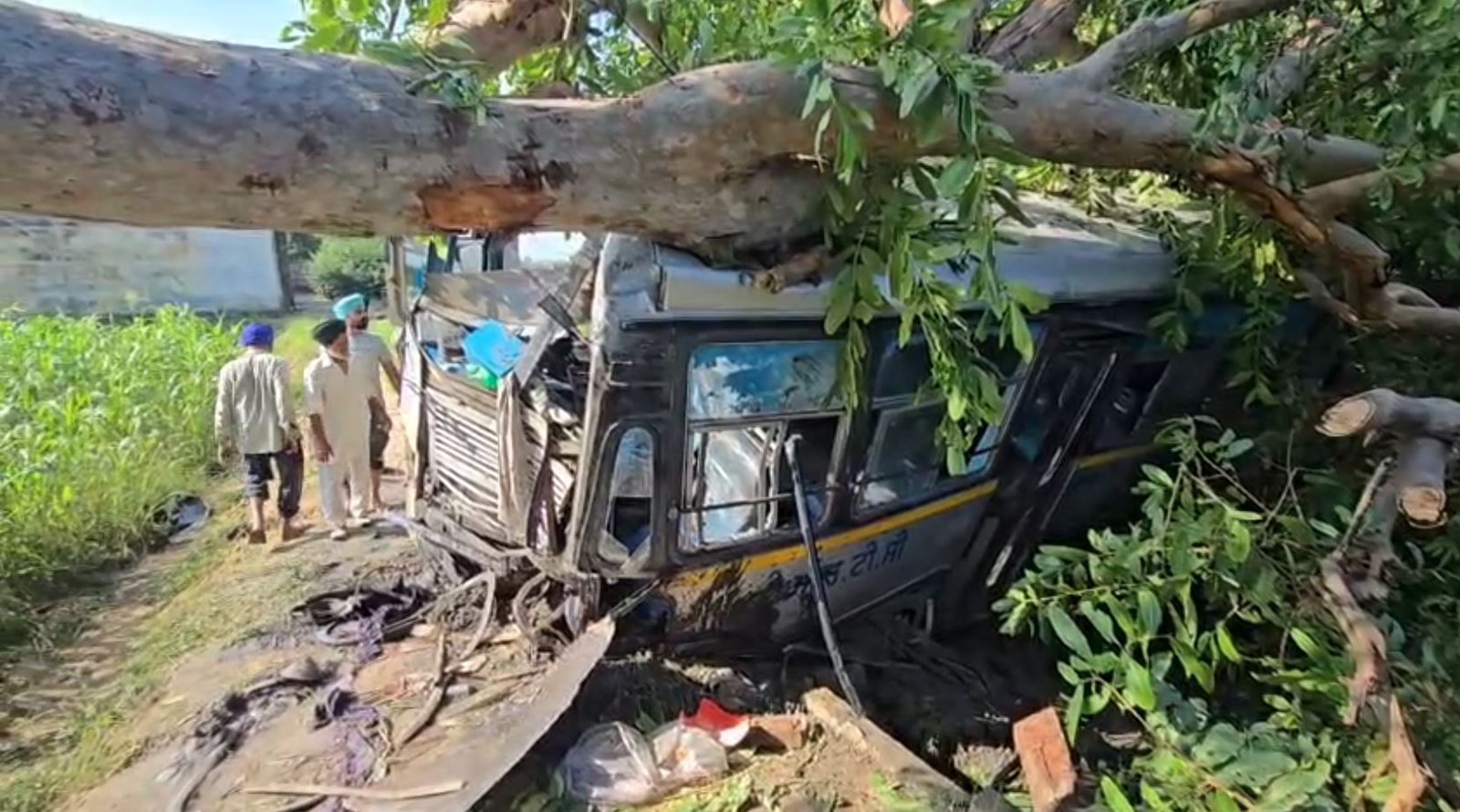 PRTC ਬੱਸ ਹੋਈ ਹਾਦਸੇ ਦਾ ਸ਼ਿਕਾਰ, 140 ਸਵਾਰੀਆਂ ਨਾਲ ਭਰੀ, ਬੇਕਾਬੂ ਹੋ ਦਰੱਖਤ ਨਾਲ ਟਕਰਾਈ, ਕਈ ਜ਼ਖਮੀ