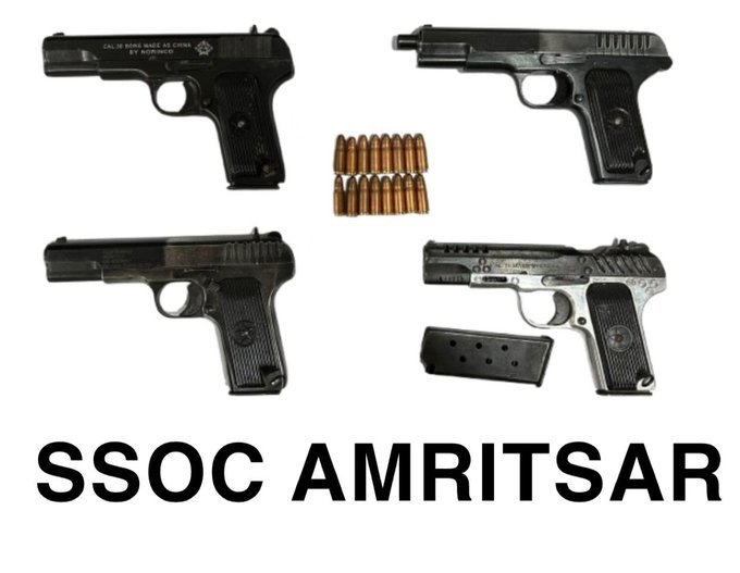 ਤਸਕਰੀ ਮਾਡਿਊਲ ਨਾਲ ਜੁੜੇ ਚਾਰ ਵਿਅਕਤੀ 4 ਅਤਿ-ਆਧੁਨਿਕ ਪਿਸਤੌਲਾਂ ਸਮੇਤ ਗ੍ਰਿਫ਼ਤਾਰ