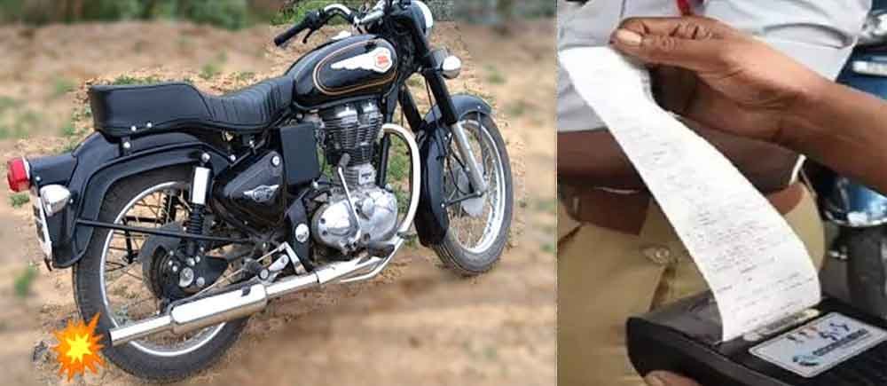 कालका कॉलेज के बाहर बुलेट चालक का हजारों का चालान, बाइक इंपाउंड, कुल 30 चालान काटे