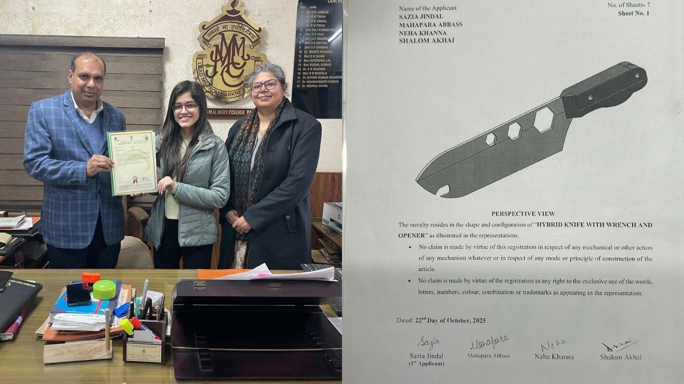 हाइब्रिड चाकू के डिज़ाइन को मिला सरकारी संरक्षण, साजिया जिंदल पहली आवेदक