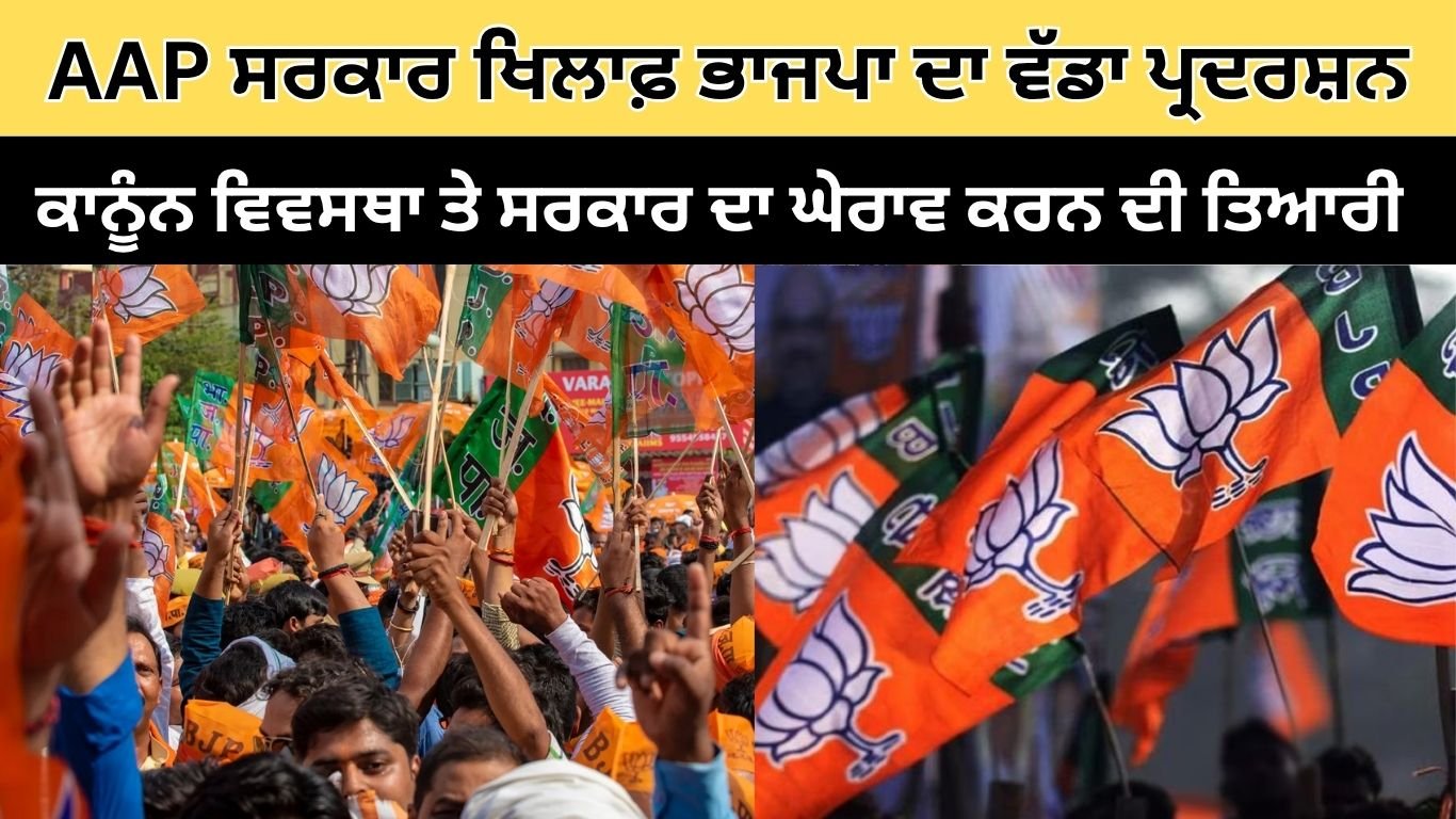 AAP ਸਰਕਾਰ ਖਿਲਾਫ਼ ਭਾਜਪਾ ਦਾ ਵੱਡਾ ਪ੍ਰਦਰਸ਼ਨ , ਕਾਨੂੰਨ ਵਿਵਸਥਾ ਤੇ ਸਰਕਾਰ ਦਾ ਘੇਰਾਵ ਕਰਨ ਦੀ ਤਿਆਰੀ