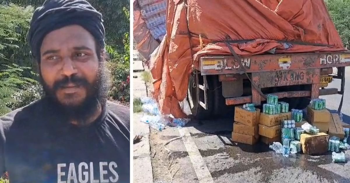 ਟਰੱਕ-ਟੈਂਪੋ ਟੱਕਰ ਮਗਰੋਂ ਸੜਕ ‘ਤੇ ਖਿਲਰਿਆ ਸਮਾਨ, ਮਦਦ ਦੀ ਥਾਂ ਲੋਕਾਂ ਨੇ ਕੀਤੀ ਲੁੱਟ