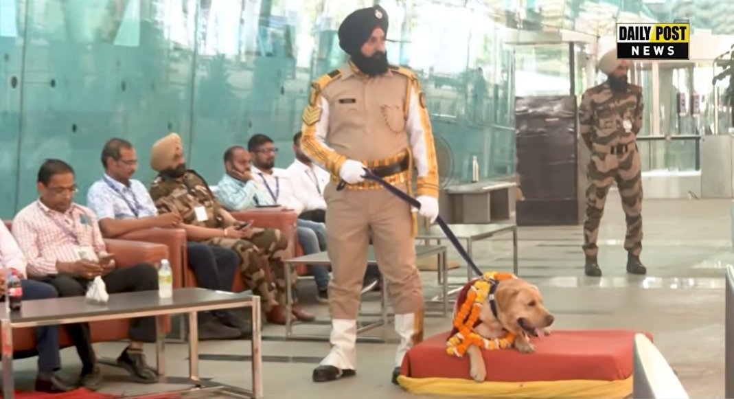 Watch Now; DOG ਸਕੂਐਡ MAX ਦੀ ਰਿਟਾਇਰਮੈਂਟ 'ਤੇ ਕੱਟਿਆ ਕੇਕ, ਸਰਦਾਰ ਅਫਸਰ ਦੀਆਂ ਭਰੀਆਂ ਅੱਖਾਂ , ਹੋਇਆ ਭਾਵੁਕ