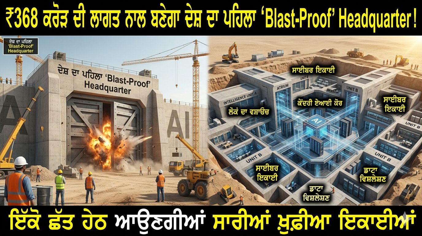 ₹368 ਕਰੋੜ ਦੀ ਲਾਗਤ ਨਾਲ ਬਣੇਗਾ ਦੇਸ਼ ਦਾ ਪਹਿਲਾ ‘Blast-Proof’ Headquarter; ਇੱਕੋ ਛੱਤ ਹੇਠ ਆਉਣਗੀਆਂ ਸਾਰੀਆਂ ਖ਼ੁਫ਼ੀਆ ਇਕਾਈਆਂ