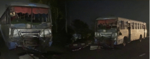 PRTC bus and tractor trolley accident on Malot Bathinda road near Channu Dhaba