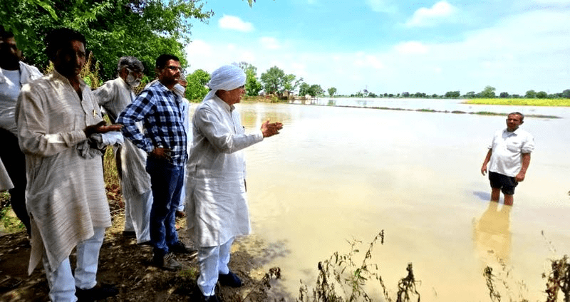 रोहतक के बैंसी गांव में भिवानी सब ब्रांच नहर टूटी, सैकड़ों एकड़ फसल जलमग्न
