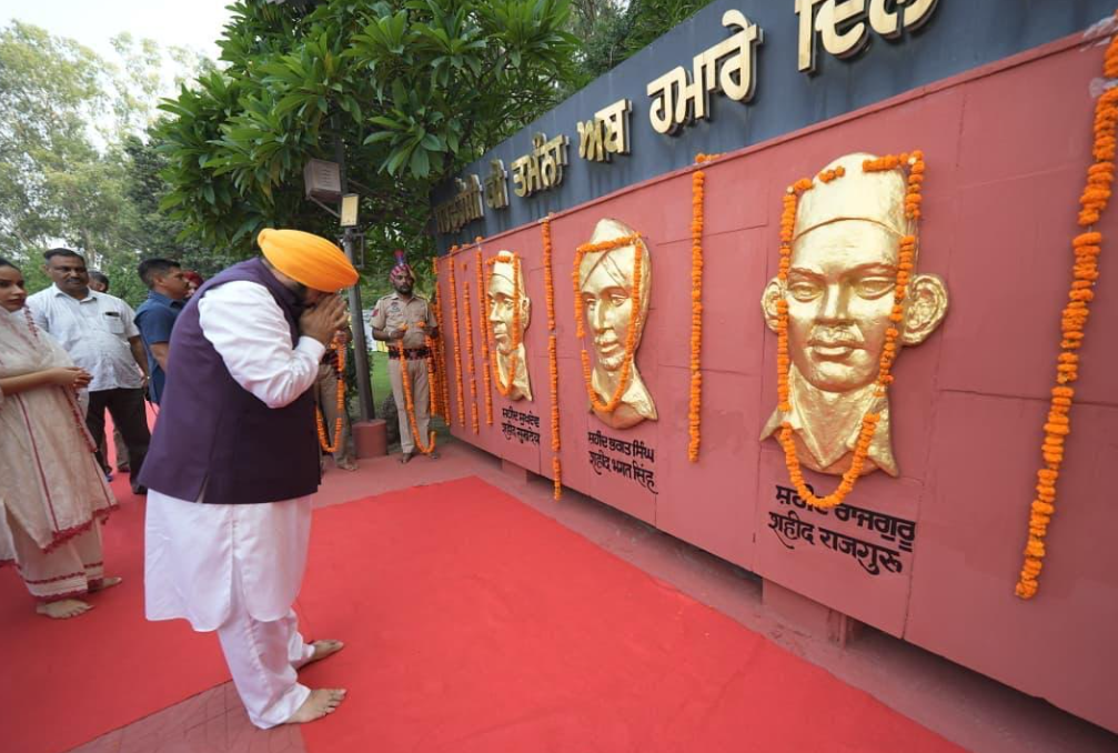 ਸਾਡੀ ਸਰਕਾਰ ਸ਼ਹੀਦ-ਏ-ਆਜ਼ਮ ਭਗਤ ਸਿੰਘ, ਰਾਜਗੁਰੂ, ਸੁਖਦੇਵ ਦੇ ਆਦਰਸ਼ਾਂ 'ਤੇ ਚੱਲ ਰਹੀ ਹੈ: ਭਗਵੰਤ ਮਾਨ