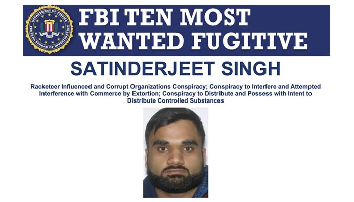 FBI ਦੀ ਟੌਪ-10 ਮੋਸਟ ਵਾਂਟੇਡ ਸੂਚੀ ’ਚ ਗੋਲਡੀ ਬਰਾੜ, ਗ੍ਰਿਫ਼ਤਾਰੀ ਲਈ 10 ਲੱਖ ਡਾਲਰ ਇਨਾਮ