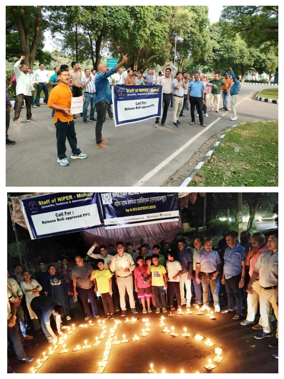 Interaction with Director – No Concrete Resolution Protest via Candle March Follows