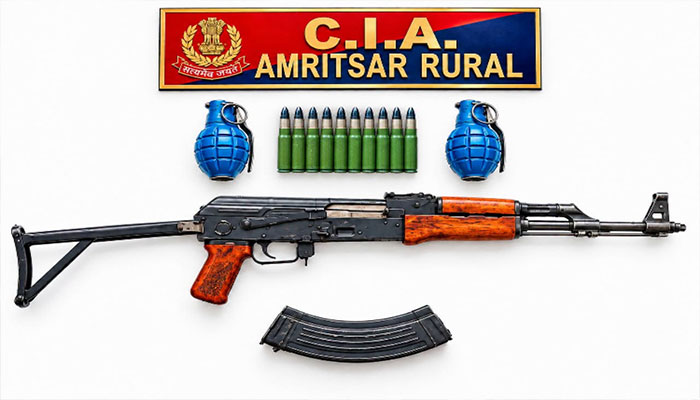 ਹਥਿਆਰਾਂ ਦੀ ਤਸਕਰੀ ਦਾ ਨੈੱਟਵਰਕ ਬੇਨਕਾਬ, AK-47 ਤੇ 2 ਹੈਂਡ ਗ੍ਰਨੇਡ ਬਰਾਮਦ