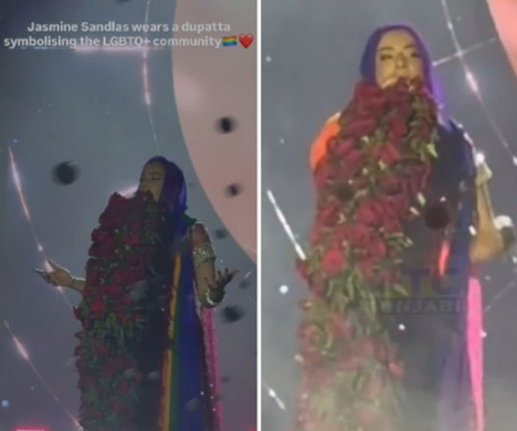 ਜੈਸਮੀਨ ਸੈਂਡਲਾਸ ਨੇ ਰੇਨਬੋ ਦੁਪੱਟਾ ਪਹਿਨ ਕੇ LGBTQ+ ਭਾਈਚਾਰੇ ਦੇ ਹੱਕ ’ਚ ਦਿੱਤਾ ਸੁਨੇਹਾ
